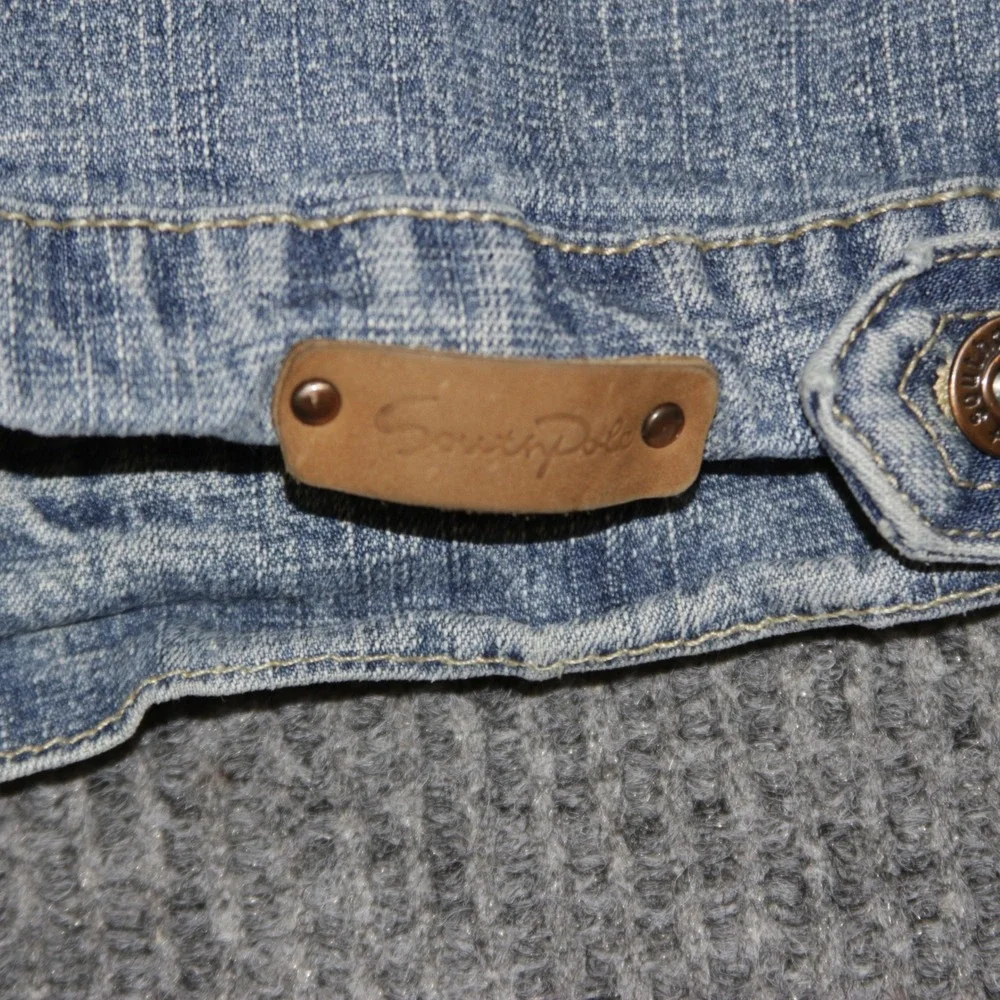 Southpole Juniors‎ Denim Jacket Light Wash Classic Button Front Size L